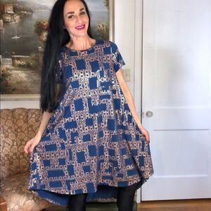Lularoe beautiful long dress with foil pattern fabric